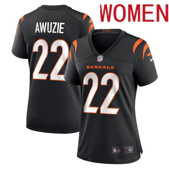 Women Cincinnati Bengals #22 Chidobe Awuzie Black Nike Limited Player NFL Jersey->women nfl jersey->Women Jersey